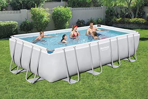 Bestway Power Steel Frame Pool Komplett-Set mit Sandfilteranlage 549 x 274 x 122 cm, lichtgrau, eckig – Bild 2