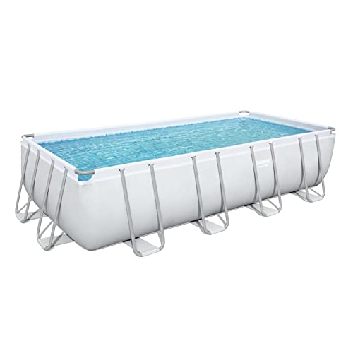 Bestway Power Steel Frame Pool Komplett-Set mit Sandfilteranlage 549 x 274 x 122 cm, lichtgrau, eckig – Bild 4