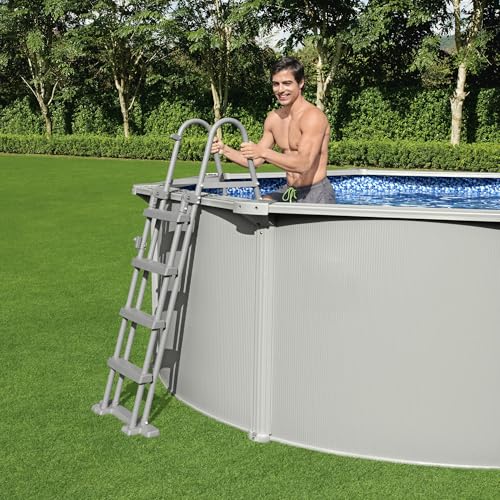 Bestway Hydrium Stahlwandpool Komplett-Set mit Sandfilteranlage 500 x 360 x 120 cm, grau, rund – Bild 11