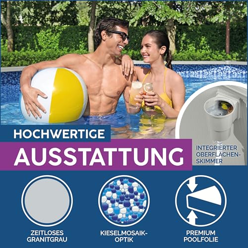 Bestway Hydrium Stahlwandpool Komplett-Set mit Sandfilteranlage 500 x 360 x 120 cm, grau, rund – Bild 5