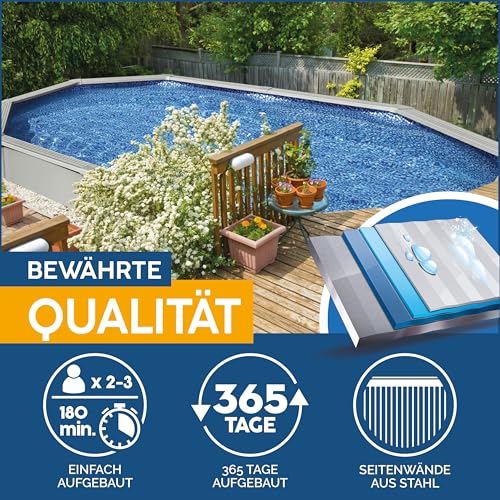 Bestway Hydrium Stahlwandpool Komplett-Set mit Sandfilteranlage 500 x 360 x 120 cm, grau, rund – Bild 6