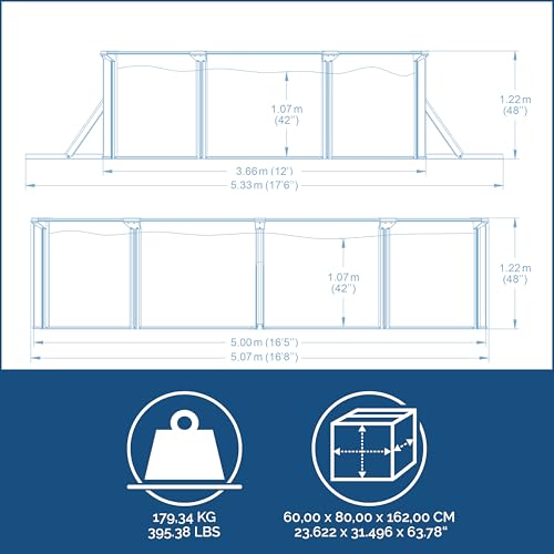Bestway Hydrium Stahlwandpool Komplett-Set mit Sandfilteranlage 500 x 360 x 120 cm, grau, rund – Bild 8