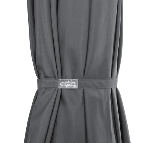 Kingsleeve® Sonnenschirm LED Beleuchtung UV Schutz 80 Solar Schutzhülle 270cm Groß Kurbel Knickbar Balkon Terrasse Gartenschirm Marktschirm Anthrazit – Bild 8