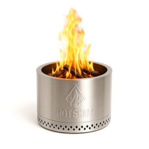 Raucharmes Feuertonne ⌀49,5cm in silbe Farbe mit Doppelte Wand aus Edelstahl 304 inkl. eine tragbare wetterfeste Tasche