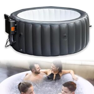 LADECNERHT 180 X 71 cm Aufblasbares Spa, Tragbares Außen-Spa, Rundes Tragbares Aufblasbares Spa Für 3-4 Personen, Heizt Bis 42°c/104°f, 150 Sanfte Massage-Luftdüsen