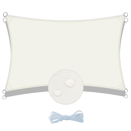 COOL AREA Sonnensegel Wasserdicht Rechteckig 4x5m Sonnenschutz 95% UV Schutz Windschutz,Wasserabweisend Segel Geeignet für Außenbereiche wie Garten Balkon Terrasse-Creme – Bild 2