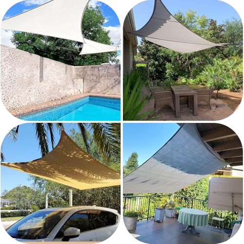 COOL AREA Sonnensegel Wasserdicht Rechteckig 4x5m Sonnenschutz 95% UV Schutz Windschutz,Wasserabweisend Segel Geeignet für Außenbereiche wie Garten Balkon Terrasse-Creme – Bild 7