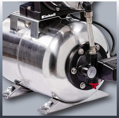 Einhell Hauswasserwerk GC-WW 1250 NN (1200 W, max. 5 bar, 5000 L/h Fördermenge, max. 50 m Förderhöhe, wartungsfreier Motor, Wasserablassschraube, 20 L Edelstahldruckkessel) – Bild 4