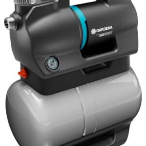 Gardena Hauswasserwerk 3900 Silent: Pumpe mit 21 l Wasserspeicher und integriertem Filter, Fördermenge 3900 l/h, Druckleistung 4,3 bar, geräuscharm, wartungsfrei (9066-20)