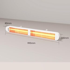 Alternative view of Byecold Infrarotheizung 1500W, Infrarot Heizstrahler mit Fernbedienung & WiFi APP, Wall-Mounted Hanging, Elektroheizung Wand & Deckenmontage, Innen & Außen, Terrasse, Balcony, Garten, Weiß