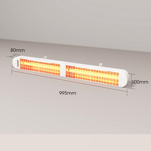 Byecold Infrarotheizung 1500W, Infrarot Heizstrahler mit Fernbedienung & WiFi APP, Wall-Mounted Hanging, Elektroheizung Wand & Deckenmontage, Innen & Außen, Terrasse, Balcony, Garten, Weiß – Bild 2
