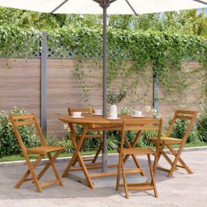 Alternative view of vidaXL Akazienholz Massiv Gartentisch Klappbar Terrassentisch Esstisch Holztisch Massivholztisch Gartenmöbel Tisch Klapptisch Outdoor 110cm