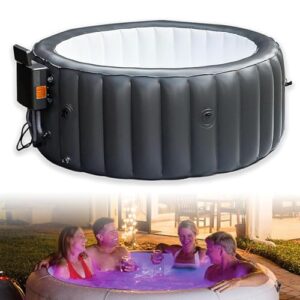LADECNERHT 3-4 Personen 180 cm Aufblasbares Spa, Tragbarer Außen-Spa, Tragbares Aufblasbares Spa, Temperatur Bis 42°c/104°f, Mit 150 Düsen & Bedienfeld, Für Zuhause