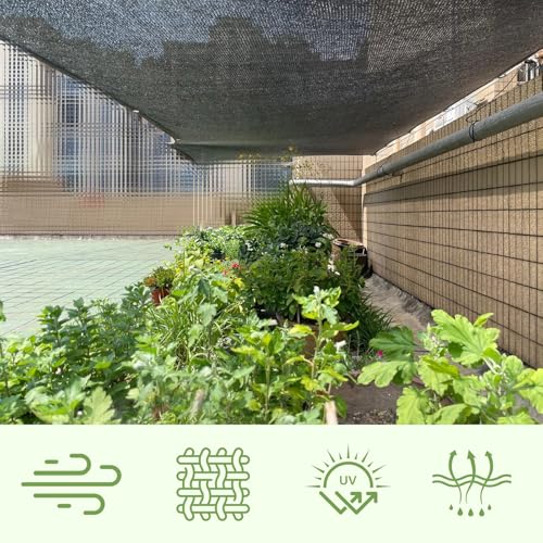 Schattiernetz mit Ösen 3X6M Sonnensegel Garten Schwarz UV-Schutz 90% Schattierungsnetz für Garten Terrasse Balkon Gewächshaus Sichtschutz Windschutz – Bild 3