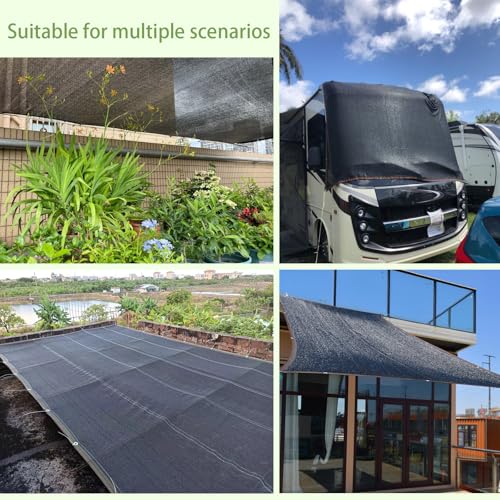 Schattiernetz mit Ösen 3X6M Sonnensegel Garten Schwarz UV-Schutz 90% Schattierungsnetz für Garten Terrasse Balkon Gewächshaus Sichtschutz Windschutz – Bild 7