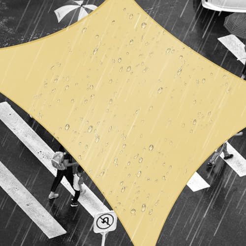 Shade&Beyond Sonnensegel 4x5m Rechteckig Wasserdicht, 95% UV-Schutz PES Polyester inkl Befestigungsseile für Garten Terrasse Balkon, Sand