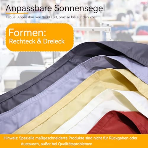 Shade&Beyond Sonnensegel 4x5m Rechteckig Wasserdicht, 95% UV-Schutz PES Polyester inkl Befestigungsseile für Garten Terrasse Balkon, Sand – Bild 7