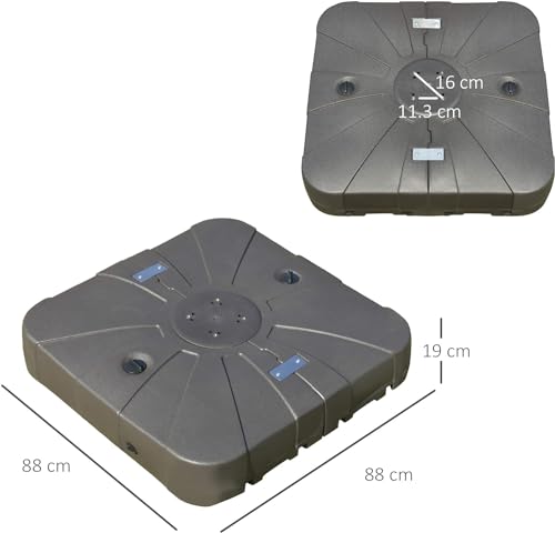 LKINBO 130 kg Sonnenschirmständer mit Rollen Schirmständer Befüllbarfür mit Wasser oder Sand Ampelschirmständer für Sonnenschirm Ampelschirm – Bild 4