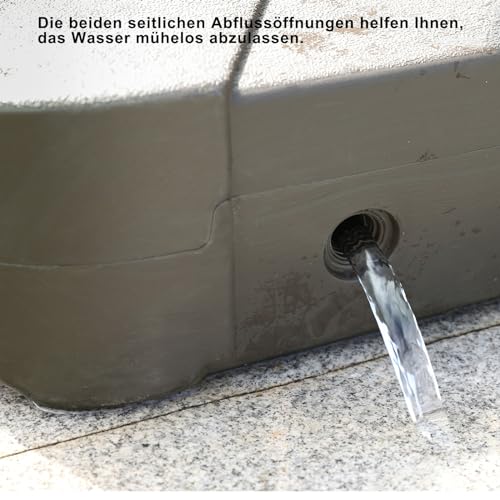 LKINBO 130 kg Sonnenschirmständer mit Rollen Schirmständer Befüllbarfür mit Wasser oder Sand Ampelschirmständer für Sonnenschirm Ampelschirm – Bild 8