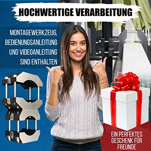 KD-TECH Stabiler Sonnenschirmhalter - Sonnenschirmständer für Balkon und runde, eckige Geländer - sichere Sonnenschirmbefestigung ohne Bohren – Bild 6