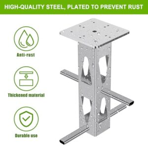 Alternative view of Dolibest Sonnenschirmhalter Bodenplatte, Terrassenschirm Bodenhülse Einbetonieren Wäschespinne Bodenhalterung Schirmständer Ampelschirm Bodenmontage Beton mit 2 Rohren für Outdoor Garten Hof Balkon