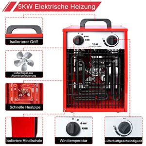 Alternative view of ACXIN Elektroheizer Heizlüfter 5KW，Elektroheizung Energiesparend mit 3 Heizstufen Profi-Industrie Heizgerät Überlastschutz für Innen- und Außenbereich (5000W)