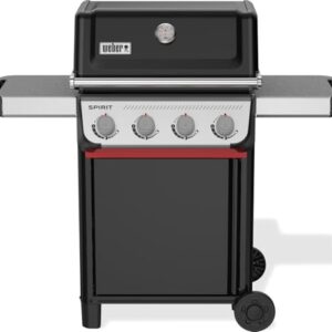 Weber Spirit E-410 Gasgrill, 4 Brenner, 51 x 46 cm Grillfläche, Warmhaltegitter, integriertes Thermometer, 2 Räder - schwarz/silber (1500888)