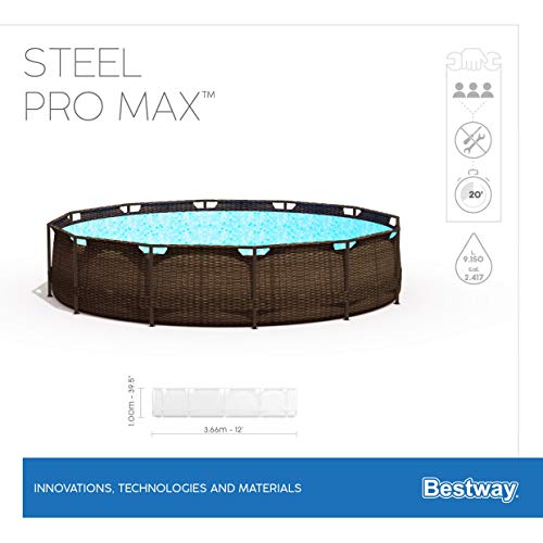 Bestway Steel Pro Max Framepool-Set, rund, mit Filterpumpe & Sicherheitsleiter 366 x 100 cm – Bild 10