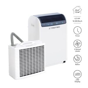 Alternative view of TROTEC Split-Klimagerät PAC 4600 Klimaanlage mit einer Leistung von bis zu 4,3 kW Leistung 550 m³/h Luftleistung geeignet bis zu 120 m²
