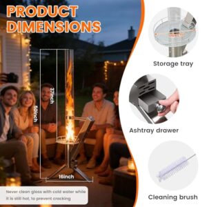 Alternative view of Feuerrohr, Edelstahl Feuersäule und Pelletfackel für Tolles Ambiente-Feuer,Reinigungsbürste incl