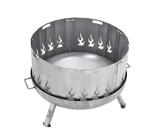 Favilla Bombe Basic Feuerschalen-Set 79 cm – Feuerschale aus Stahl mit Funkenschutz Flamme, hitzebeständig & formstabil, Schutz vor Funkenflug, für Garten, Terrasse & Outdoor – Bild 2