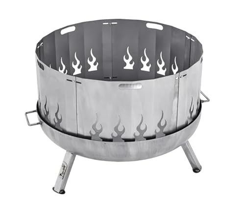 Favilla Bombe Basic Feuerschalen-Set 79 cm – Feuerschale aus Stahl mit Funkenschutz Flamme, hitzebeständig & formstabil, Schutz vor Funkenflug, für Garten, Terrasse & Outdoor – Bild 3
