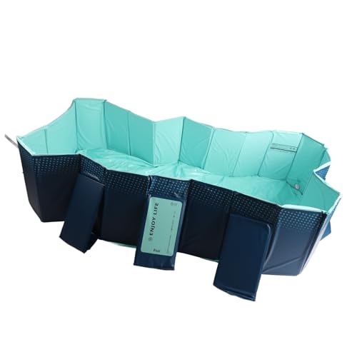 Zerodis Zerodis Großer Faltbarer Pool, PVC-Material, Tragbarer Pool für und Haustiere, 63 Zoll für Spaß Im Freien (2,6 m / 8,5 Fuß) (2,6 m / 8,5 Fuß) – Bild 5