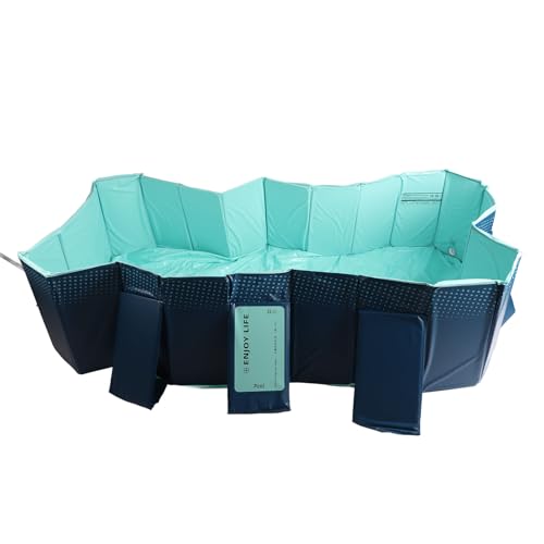 Zerodis Zerodis Großer Faltbarer Pool, PVC-Material, Tragbarer Pool für und Haustiere, 63 Zoll für Spaß Im Freien (2,6 m / 8,5 Fuß) (2,6 m / 8,5 Fuß) – Bild 6