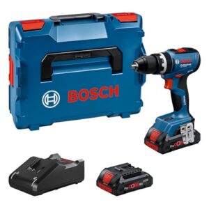 Bosch Professional 18V System Akku-Bohrschrauber GSB 18V-65 (bürstenloser Motor, Kopflänge 175, inkl. 2x Akku GBA 4.0Ah, L-BOXX)
