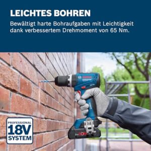 Alternative view of Bosch Professional 18V System Akku-Bohrschrauber GSB 18V-65 (bürstenloser Motor, Kopflänge 175, inkl. 2x Akku GBA 4.0Ah, L-BOXX)