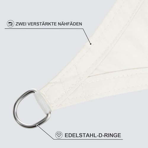 Sunnylaxx 3.5x4.5m Sonnensegel Rechteckig, Wasserdicht Sonnenschutz Sunsegel Color Creme, 95% UV-Schutz,für Außenbereich,Garten – Bild 3