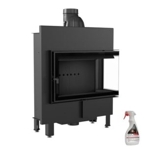 KRATKI Lucy Slim Holzbefeuerter Kamineinsatz Lufteinlass BImSchV 2 konform Stahl Thermotec Auskleidung Glasscheibe rechtsseitig 10 kw 128,2x93,1 cm Thermischer Wirkungsgrad 85 Kaminreiniger