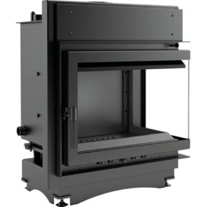 KRATKI Maja Eckkamin 8 kW 80 x 67,5 cm– Holzkamin mit Warmwasserbereiter & Wärmetauscher - BImSchV 2-konform, energieeffizient & platzsparend - 80% Wirkungsgrad, Moderne Stahl-Gusseisen-Konstruktion