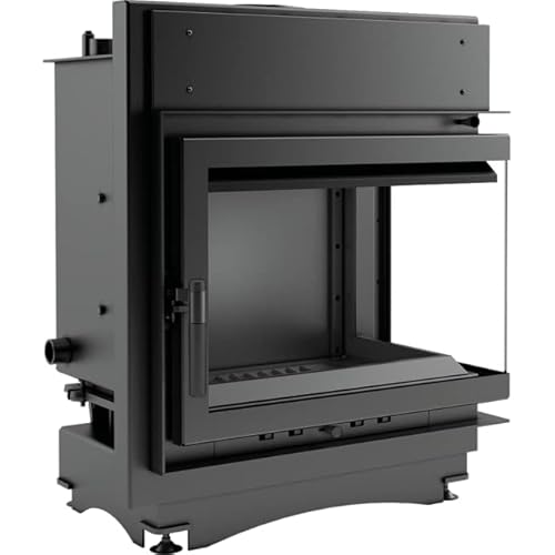 KRATKI Maja Eckkamin 8 kW 80 x 67,5 cm– Holzkamin mit Warmwasserbereiter & Wärmetauscher - BImSchV 2-konform, energieeffizient & platzsparend - 80% Wirkungsgrad, Moderne Stahl-Gusseisen-Konstruktion