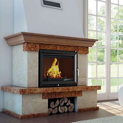 KRATKI Maja Eckkamin 8 kW 80 x 67,5 cm– Holzkamin mit Warmwasserbereiter & Wärmetauscher - BImSchV 2-konform, energieeffizient & platzsparend - 80% Wirkungsgrad, Moderne Stahl-Gusseisen-Konstruktion – Bild 2