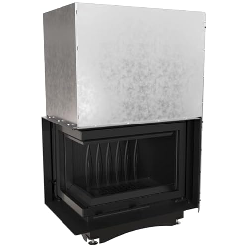 KRATKI Maja Holzkamin Kamin mit Lufteinlass BImSchV 2-konform 8 kW Wärmewirkungsgrad 80% Staubauslass 200 mm Gusseisen Stahl linksseitige Guillotine-Tür 114 x 78 cm
