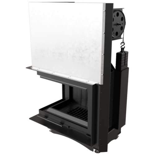 KRATKI Maja Holzkamin Kamin mit Lufteinlass BImSchV 2-konform 8 kW Wärmewirkungsgrad 80% Staubauslass 200 mm Gusseisen Stahl linksseitige Guillotine-Tür 114 x 78 cm – Bild 3