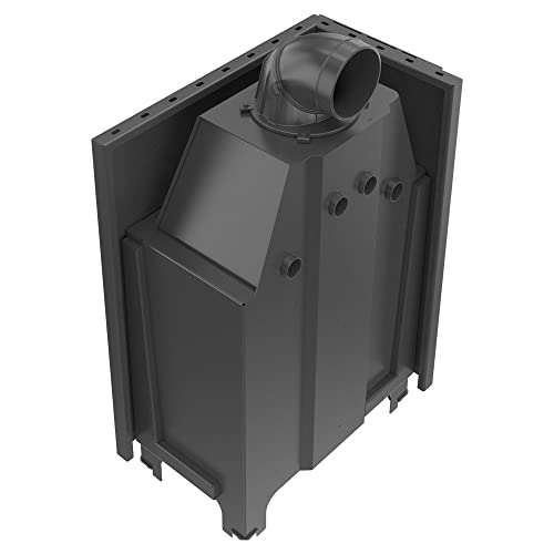 KRATKI MBA Holzkamineinsatz Lufteinlass BImSchV 2 konform 17 kW Staubauslass fi 200 mm Stahl schwarz Thermotec linksseitig gebogenes Glas 150 x 90,5 – Bild 4