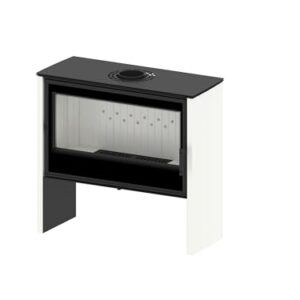 Alternative view of Modern Kamineinsatz KOVI Lupo L White 11KW