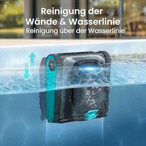 (2026 Upgrade) AIPER Scuba S1 Poolroboter Boden und Wand, Wasserlinienreinigung, 3μm Ultrafeiner Filter, 180 Min. Akkulaufzeit, 15900LPH Leistungsstarker Poolsauger mit APP für Eingelassene Pools Blau – Bild 6