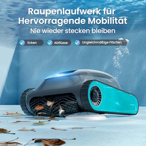 (2026 Upgrade) AIPER Scuba S1 Poolroboter Boden und Wand, Wasserlinienreinigung, 3μm Ultrafeiner Filter, 180 Min. Akkulaufzeit, 15900LPH Leistungsstarker Poolsauger mit APP für Eingelassene Pools Blau – Bild 7