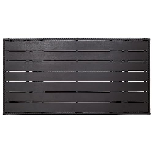 vidaXL Gartentisch Garten Esstisch Terrassentisch Tisch Balkontisch Gartenmöbel Outdoor Terrasse Schwarz 120x70x66cm Poly Rattan Stahlgestell – Bild 6