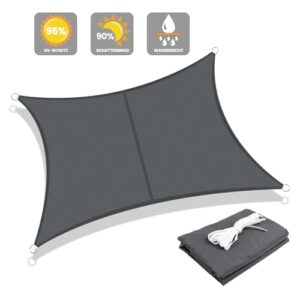 Alternative view of LOVE STORY Sonnensegel 4x5m Wasserdicht Rechteckig Segeltuch Sonnenschutz Windschutz PES mit 95% UV-Schutz für Balkon, Garten, Terrasse (Anthrazit)