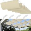 Einziehbares Sonnensegel 1.2x6M Verstellbar Welle Markisenstoff Sonnenschutz Wasserdicht Wellenmarkise Outdoor Balkon Pergola UV-Beständig Segeltuch Markise für Terrasse Garten Creme